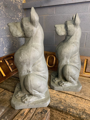 A pair of Great Dane dog statues - 80cm