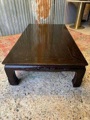 A very large Japanese Zataku rosewood low table