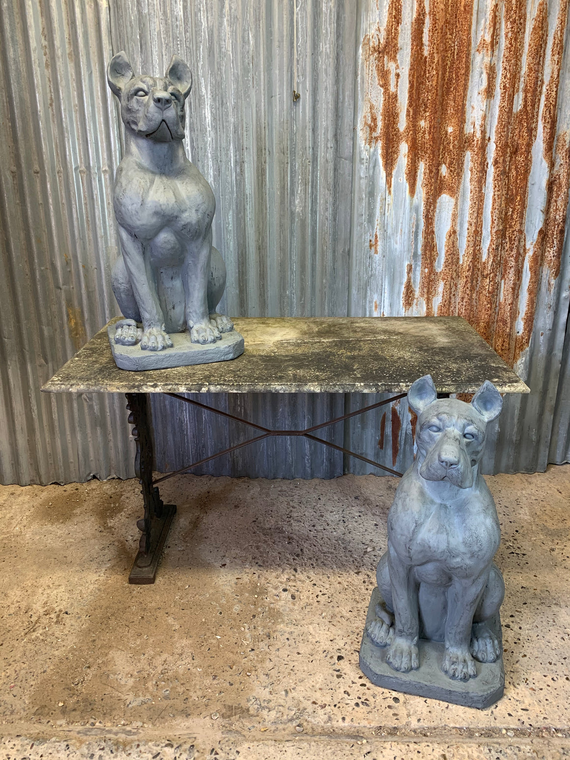 A pair of Great Dane dog statues - 78cm