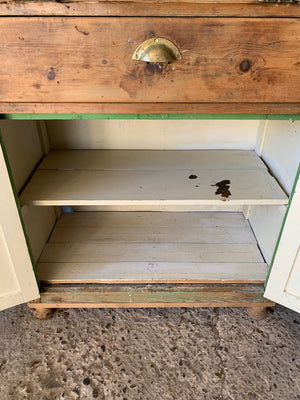 A slimline pine larder cupboard - ideal home office workstation