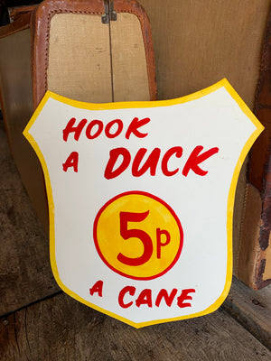 A hand painted fairground advertising sign - Hook a Duck