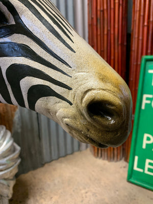 A life size model of a zebra foal