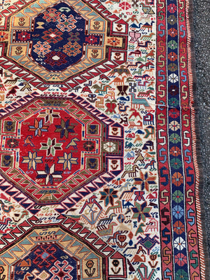 A Persian Caucasian flat weave rectangular rug
