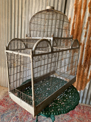A large Regency wirework bird cage