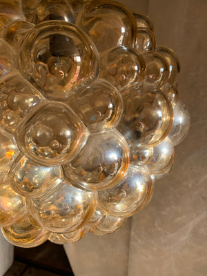 A Mid-Century Helena Tynell/Gantenbrink Amber Glass Bubble Light for Limburg