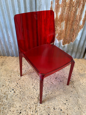 A red Italian "Blitz 640" chair by Pedrali