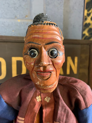 A pair of carved wooden Burmese fertility puppets