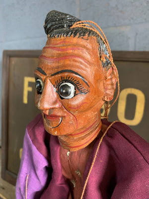 A pair of carved wooden Burmese fertility puppets