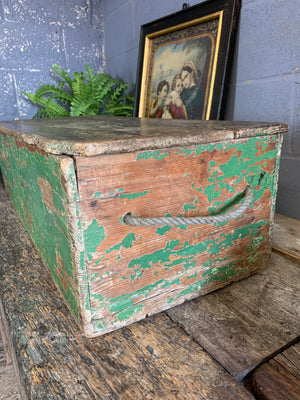 A Georgian green painted pine chest