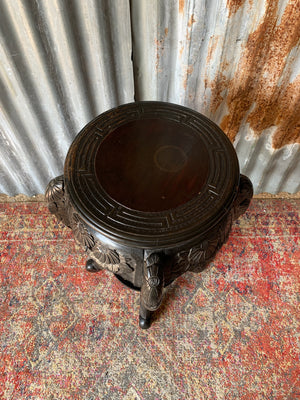 A Chinese black ebonised jardinière pedestal stand