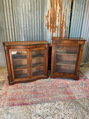 A Victorian double fronted serpentine pier cabinet