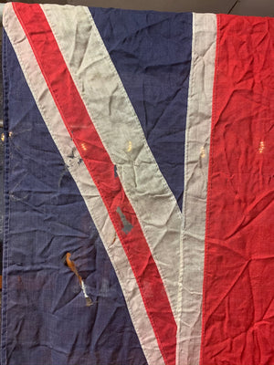 A large sewn Union Jack flag
