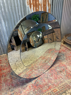 An extra large frameless convex mirror - 121cm ~B