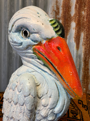A large pelican statue