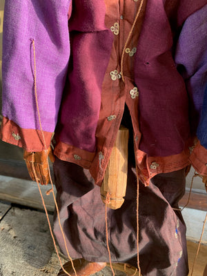 A pair of carved wooden Burmese fertility puppets