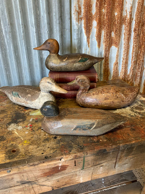 An estate made wooden duck decoy