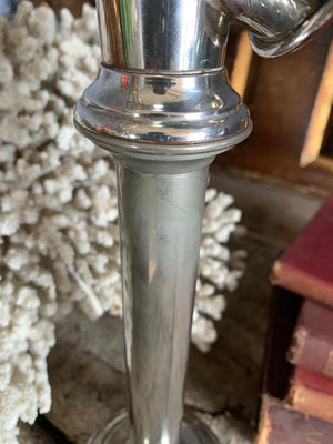 A student's lamp candlestick with parabolic shade