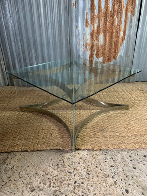 A rare Alessandro Albrizzi lucite, chrome and glass coffee table