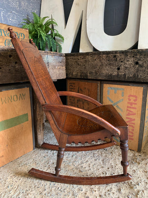 A bentwood rocking chair by Simeon Barker, 1889