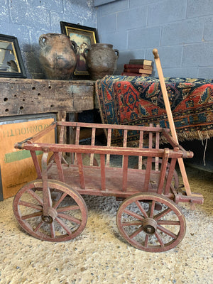 An original wooden dog cart
