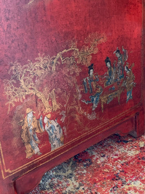 A red Chinese altar cabinet