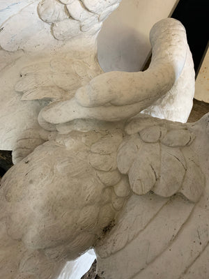 A large white swan sculpture