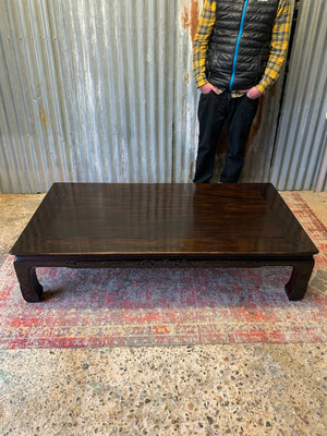 A very large Japanese Zataku rosewood low table