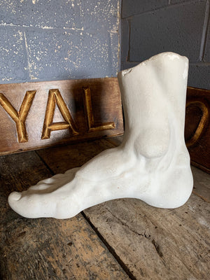 A very large French plaster Grand Tour foot