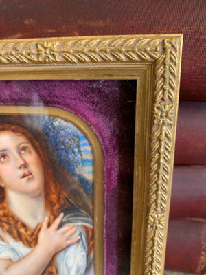 A 19th Century miniature painting of Titian's penitent Mary Magdalene