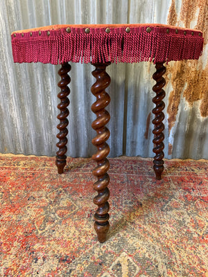 An early gypsy table with barley twist legs