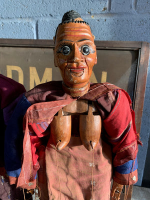 A pair of carved wooden Burmese fertility puppets