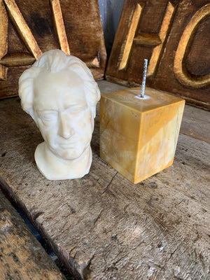 A marble and alabaster bust of Goethe by Gallet