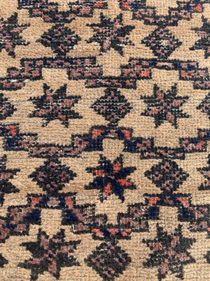 A blue brown ground Persian rectangular rug 150cm x 76cm
