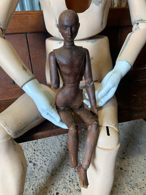 A very large 19th Century wooden artist's lay figure 23"/59cm