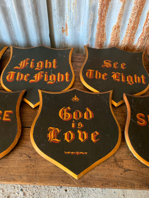 A hand-painted Victorian religious sign - God is Love