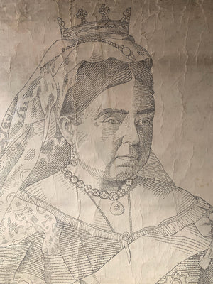 A print from words depicting Queen Victoria by B Israel dated 1897