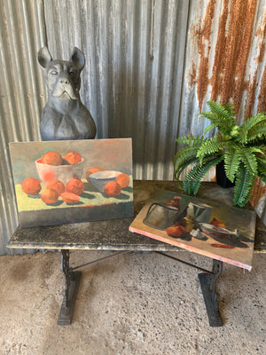 A post-impressionist still life oil on canvas - jug and bowl