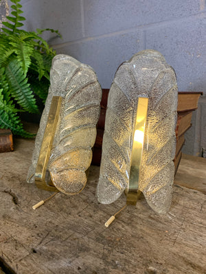A rare pair of wall sconce lights by Carl Fagerlund for Orrefors