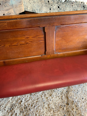 A 19th Century upholstered oak pew