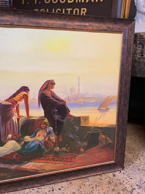 A large Orientalist oil painting ~ 113cm