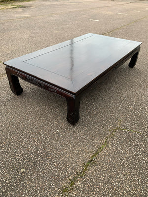 A very large Japanese Zataku rosewood low table