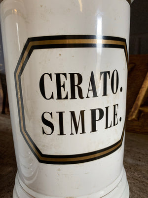 A pair of very large ceramic apothecary jars