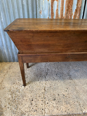 A 19th Century large wooden dough bin on stand