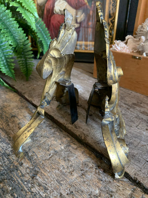A pair of 19th Century French gilt andirons