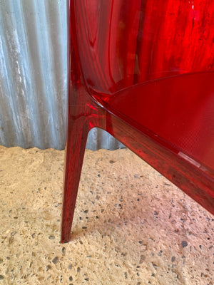 A red Italian "Blitz 640" chair by Pedrali