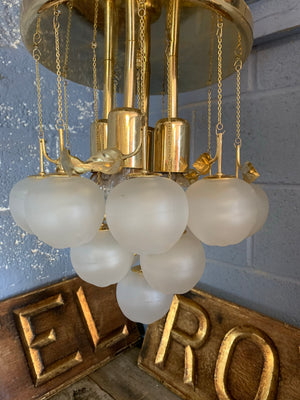 A pair of Murano glass apple chandeliers