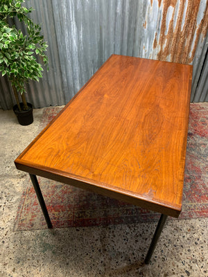 A large teak table