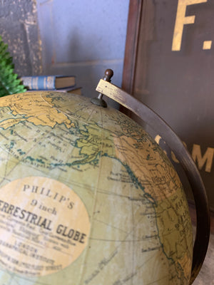 A 9” George Philip & Son Terrestrial globe