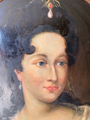 A 19th Century oil painting on copper of Anna Konstancja Von Cosel