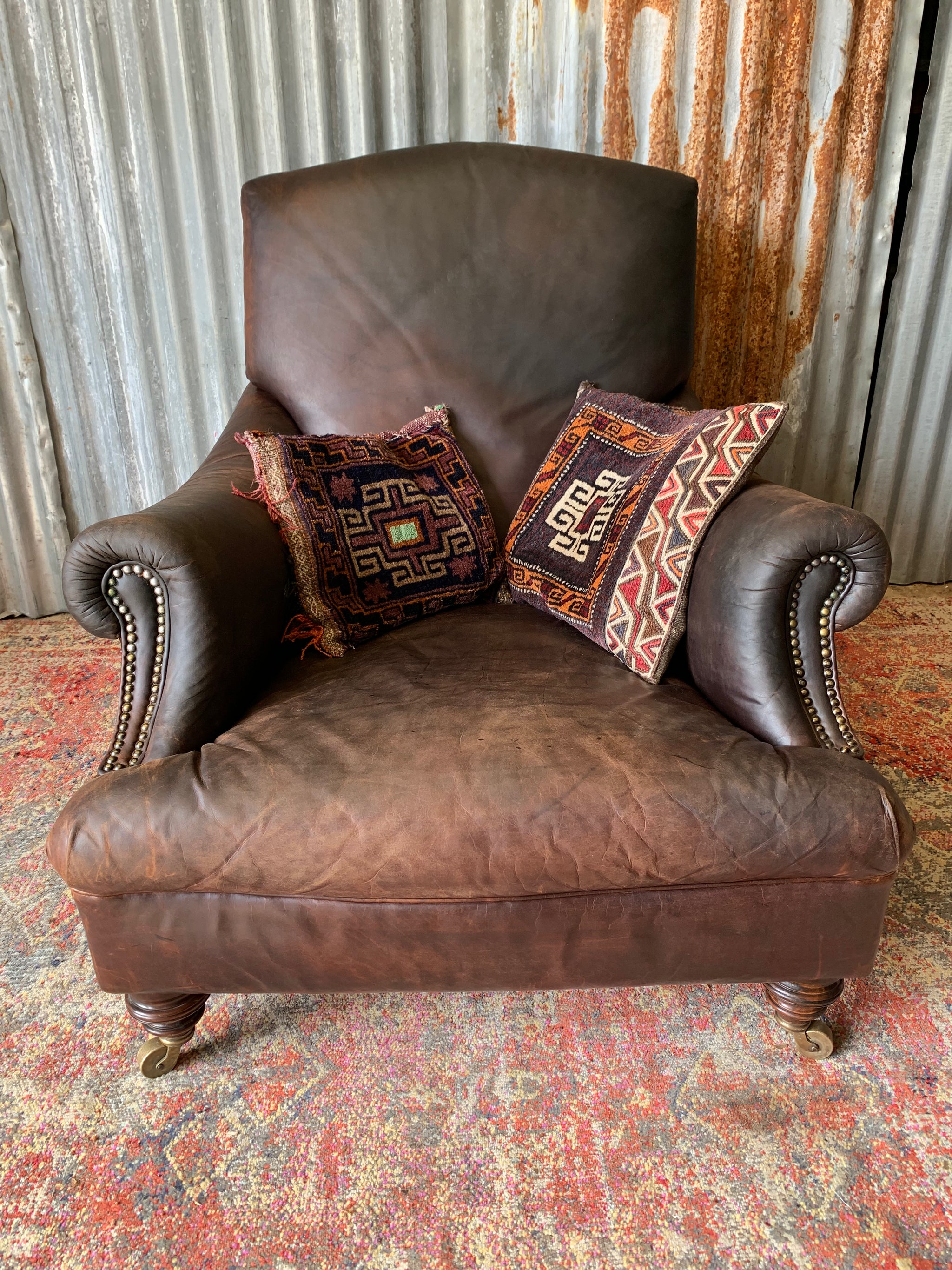 Copper grove rab online leather nailhead armchair